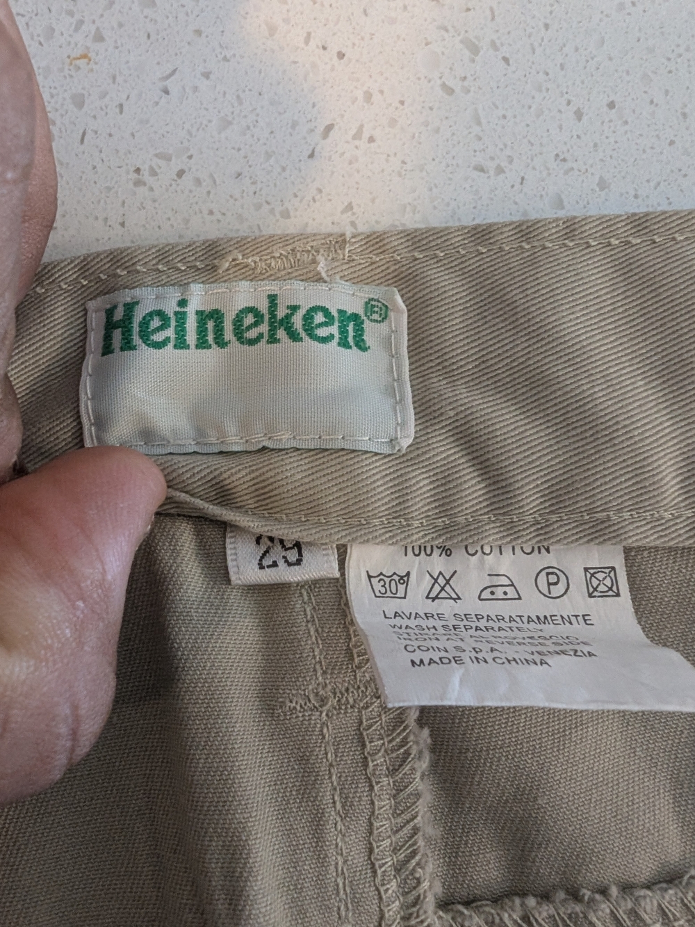Men's Khaki Cotton Chinos